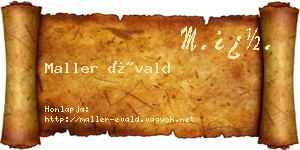 Maller Évald névjegykártya